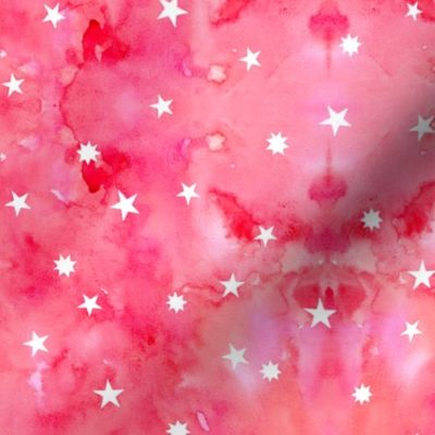 Star sky in pink watercolors