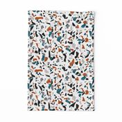 Teal and orange terrazzo