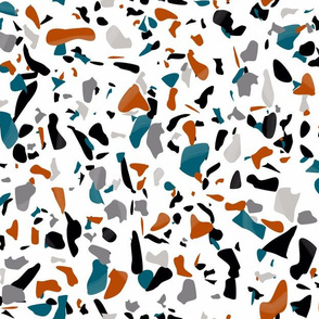 Teal and orange terrazzo