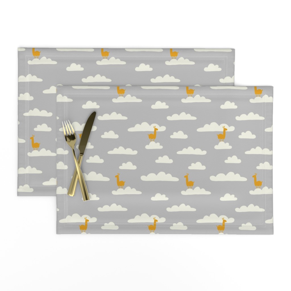 Llama in the clouds (gray)