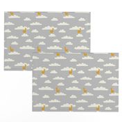 Llama in the clouds (gray)