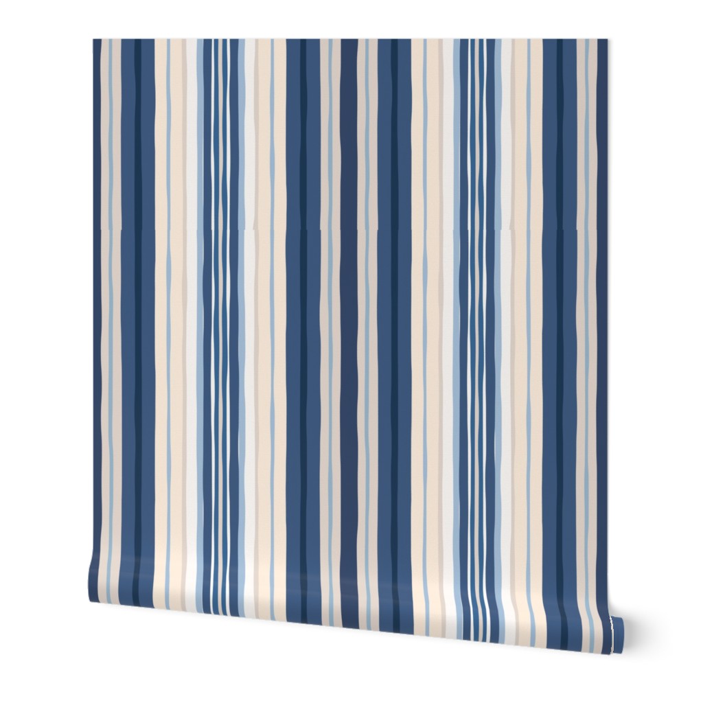 Brush Stripe Coastal Blues Sky Neutrals