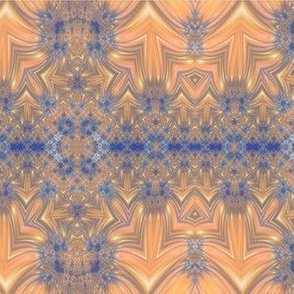 Lacy Orange Fractal with Blue Accents