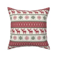 fair isle moose (cream/red/green) || winter knits