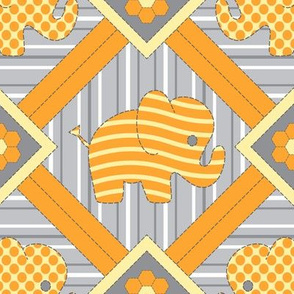 Quilted Pachyderms (peach)