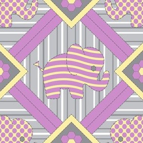 Quilted Pachyderms (lilac)