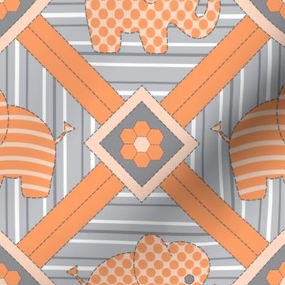 Quilted Pachyderms (apricot)