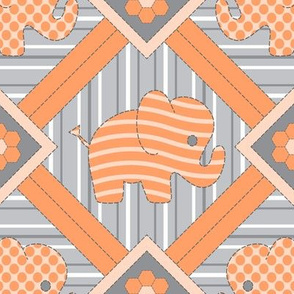 Quilted Pachyderms (apricot)