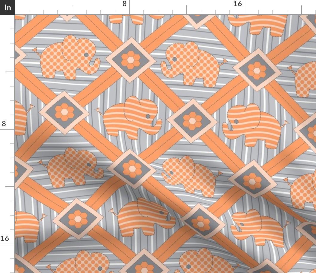 Quilted Pachyderms (apricot)