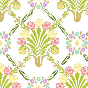 Floral French Design White