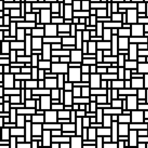 No Way Out Maze Squares Black on White