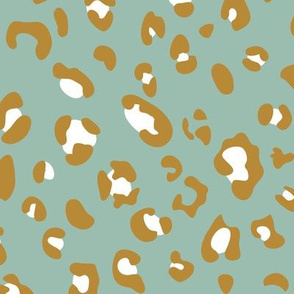 africa africa - leopard print - aqua gold white