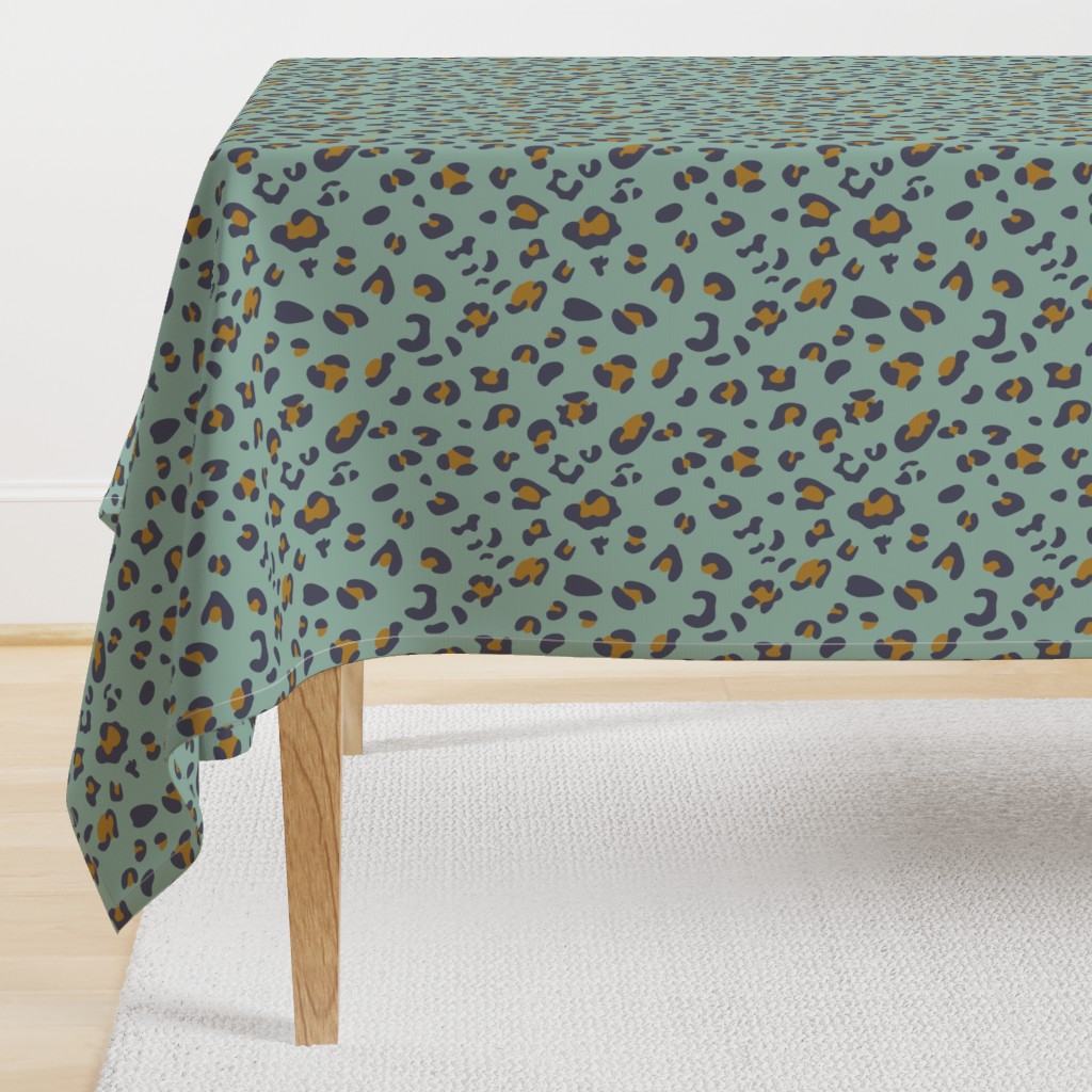 africa africa - leopard print - aqua blue gold