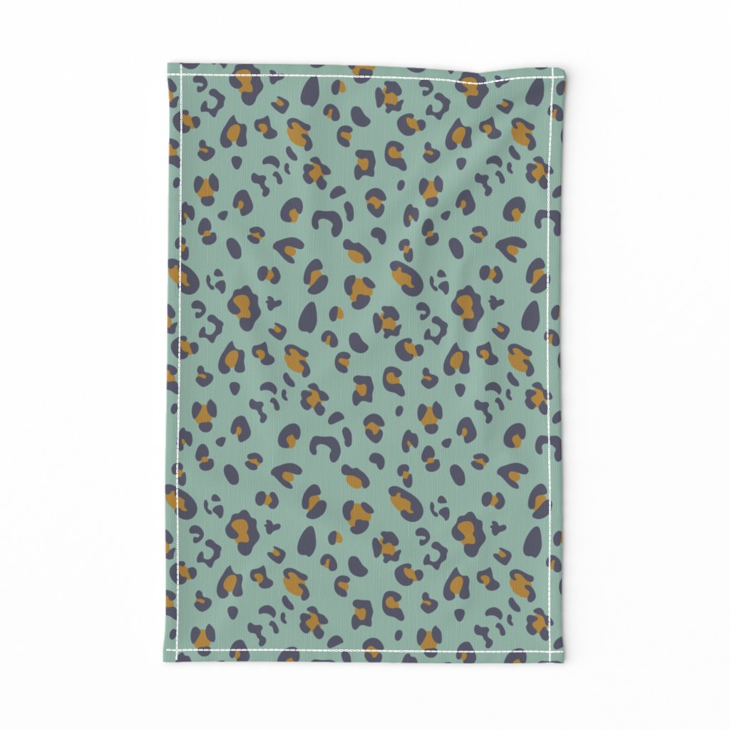 africa africa - leopard print - aqua blue gold