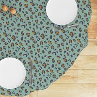 africa africa - leopard print - aqua blue gold