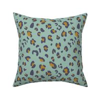 africa africa - leopard print - aqua blue gold