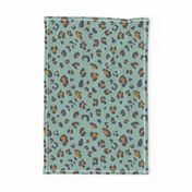 africa africa - leopard print - aqua blue gold