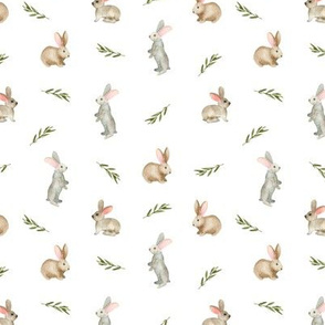 Cute rabbits. White pattern