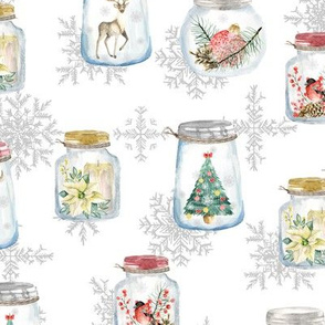 Christmas glass jar