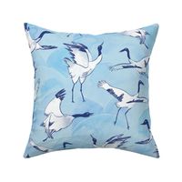 Immortal cranes - blue watercolor birds