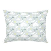 Medium - Baby Nursery Moon Clouds (pale Grey)