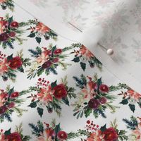 Classic Christmas Floral // White (Tiny Size)