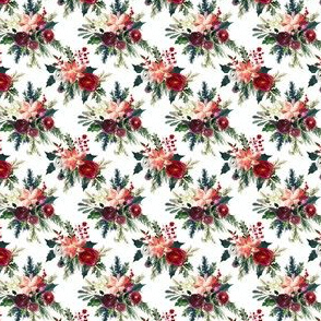 Classic Christmas Floral // White (Tiny Size)