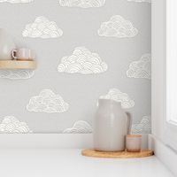 Cumulus Cloud - Soft Nursery Gray - Jumbo Scale