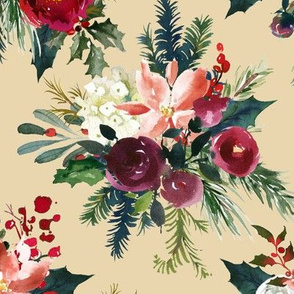 Classic Christmas Floral // Biscuit