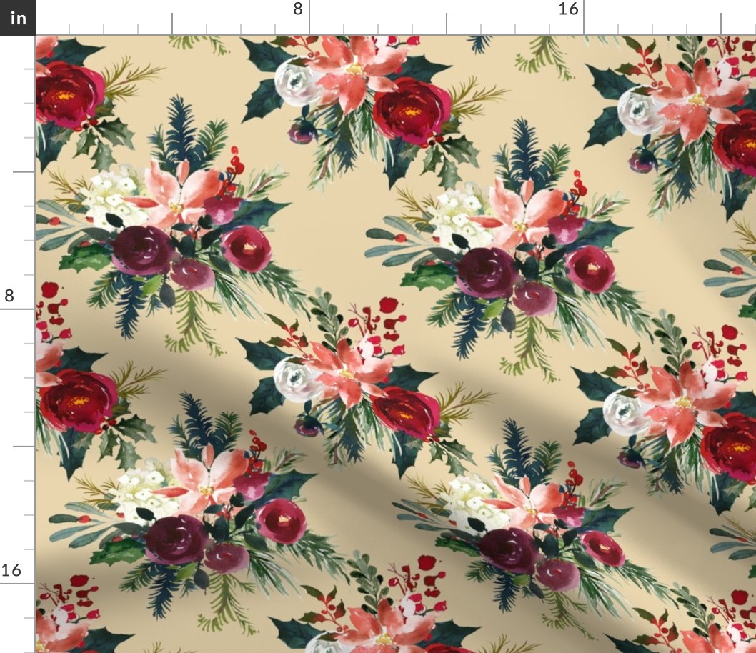 Classic Christmas Floral // Biscuit