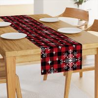 EXTRA LARGE - 1.5" buffalo squares - buffalo plaid snowflakes winter christmas fabric snowflakes christmas plaid christmas fabric