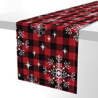 EXTRA LARGE - 1.5" buffalo squares - buffalo plaid snowflakes winter christmas fabric snowflakes christmas plaid christmas fabric