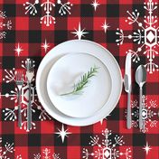 EXTRA LARGE - 1.5" buffalo squares - buffalo plaid snowflakes winter christmas fabric snowflakes christmas plaid christmas fabric