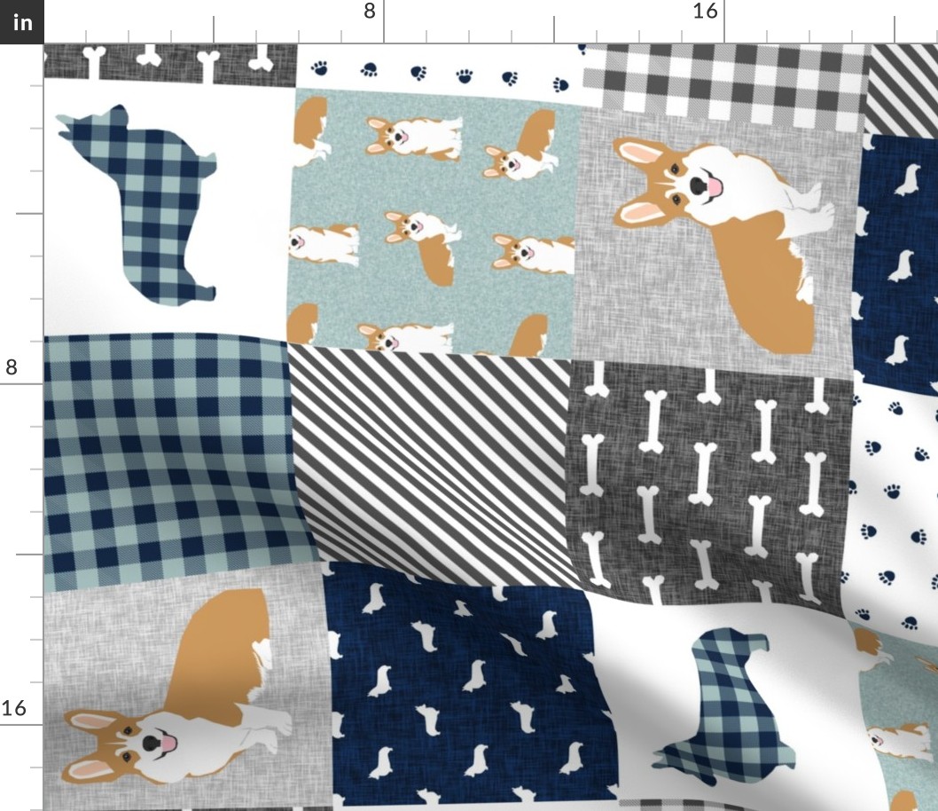 corgi cheater quilt b dog breed corgis fabric 