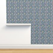 Meadow pattern on a grey/blue background