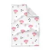 Sweet fall flowers Scandinavian trend illustration paper cut design pastel pink JUMBO