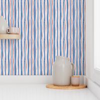 Blue and Red Vertical Watercolor Stripes