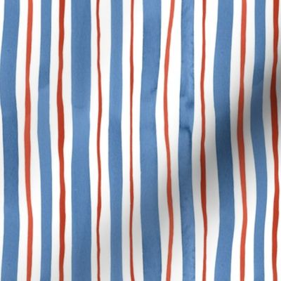 Blue and Red Vertical Watercolor Stripes
