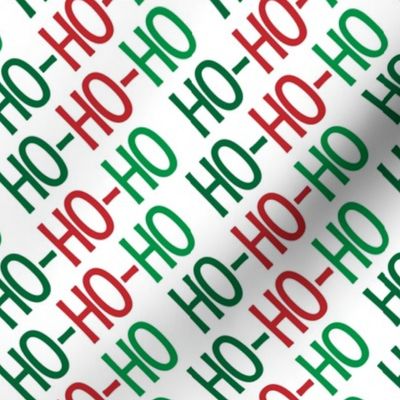 Ho Ho Ho - Christmas Santa - Ho Ho Ho Pattern - White Green Red - Christmas Fabric Cute - LAD20