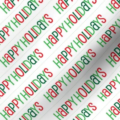 Christmas Happy Holidays Christmas Red Green Diagonal Cute Holiday Design