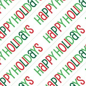 Christmas Happy Holidays Christmas Red Green Diagonal Cute Holiday Design