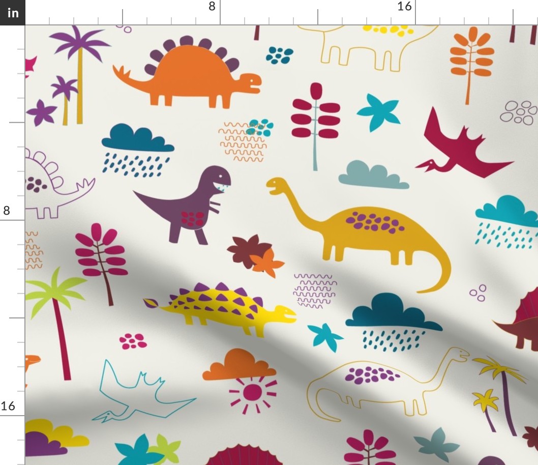 Dinosaur land - sunshine brights - large scale