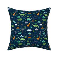 Dinosaur land - green, rust and navy - Medium