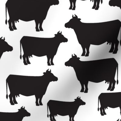 Farm Cows Black on White