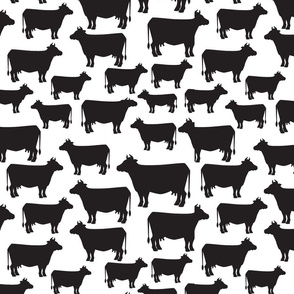Farm Cows Black on White