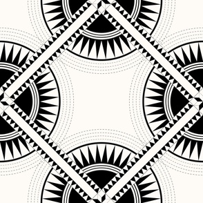 Circa: Jumbo Black & Cream Graphic Quilt