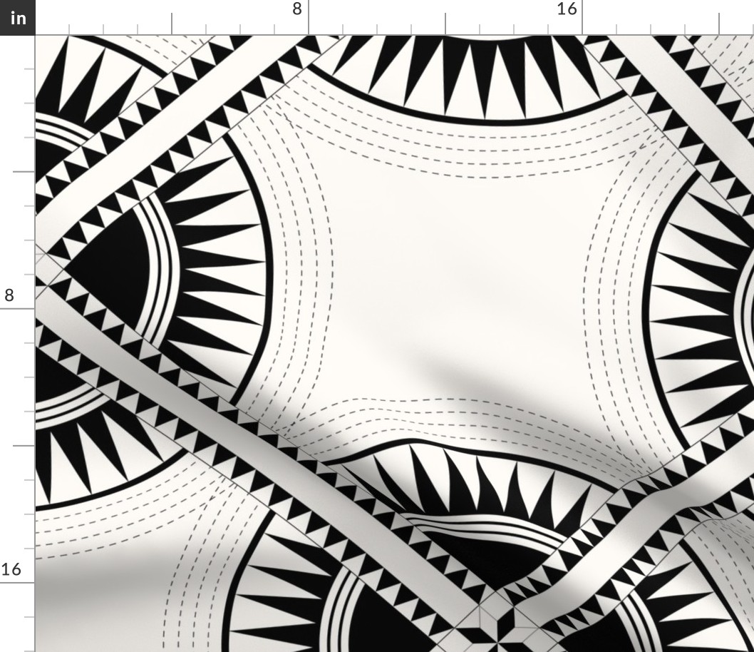 Circa: Jumbo Black & Cream Graphic Quilt