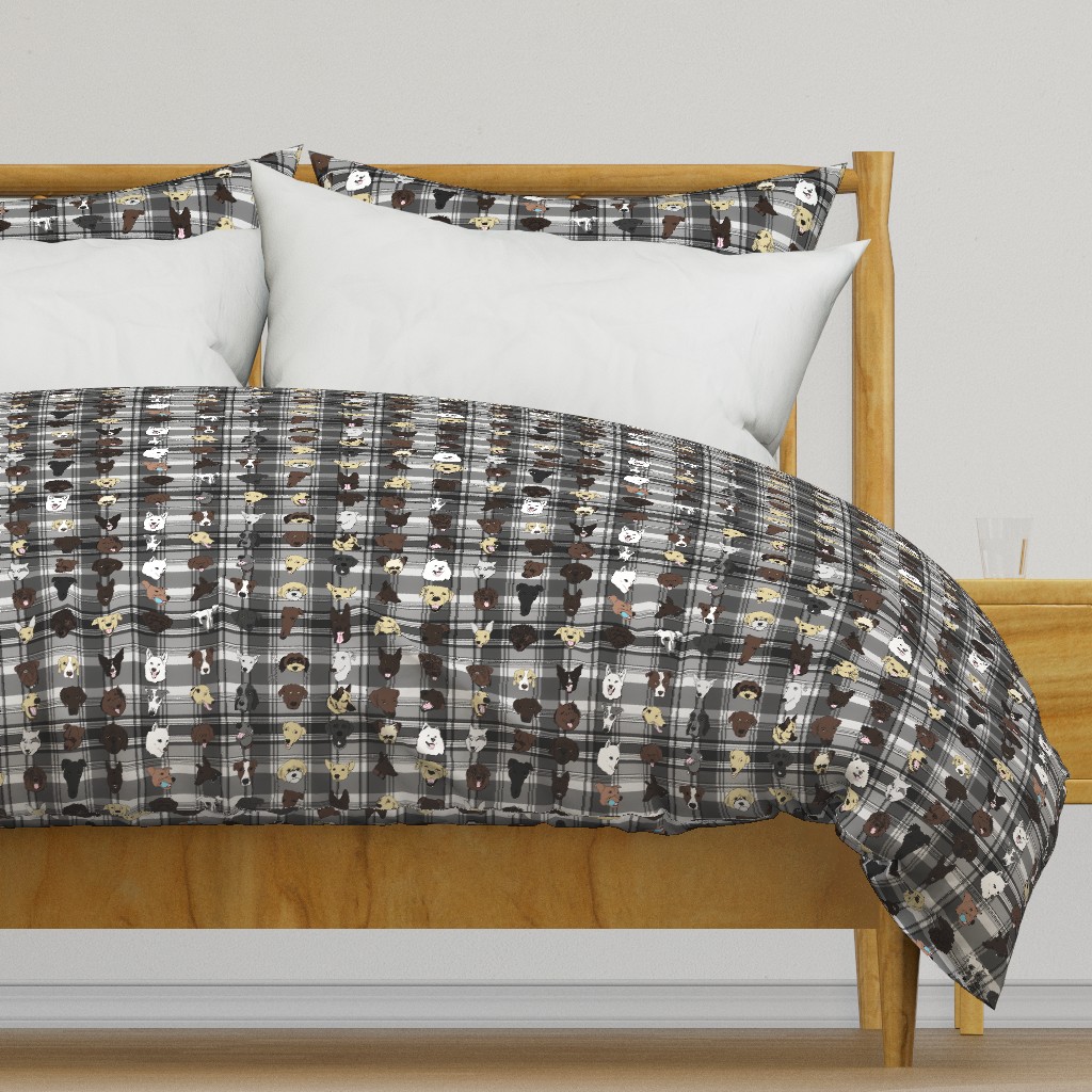 Dogs colour on grey plaid final