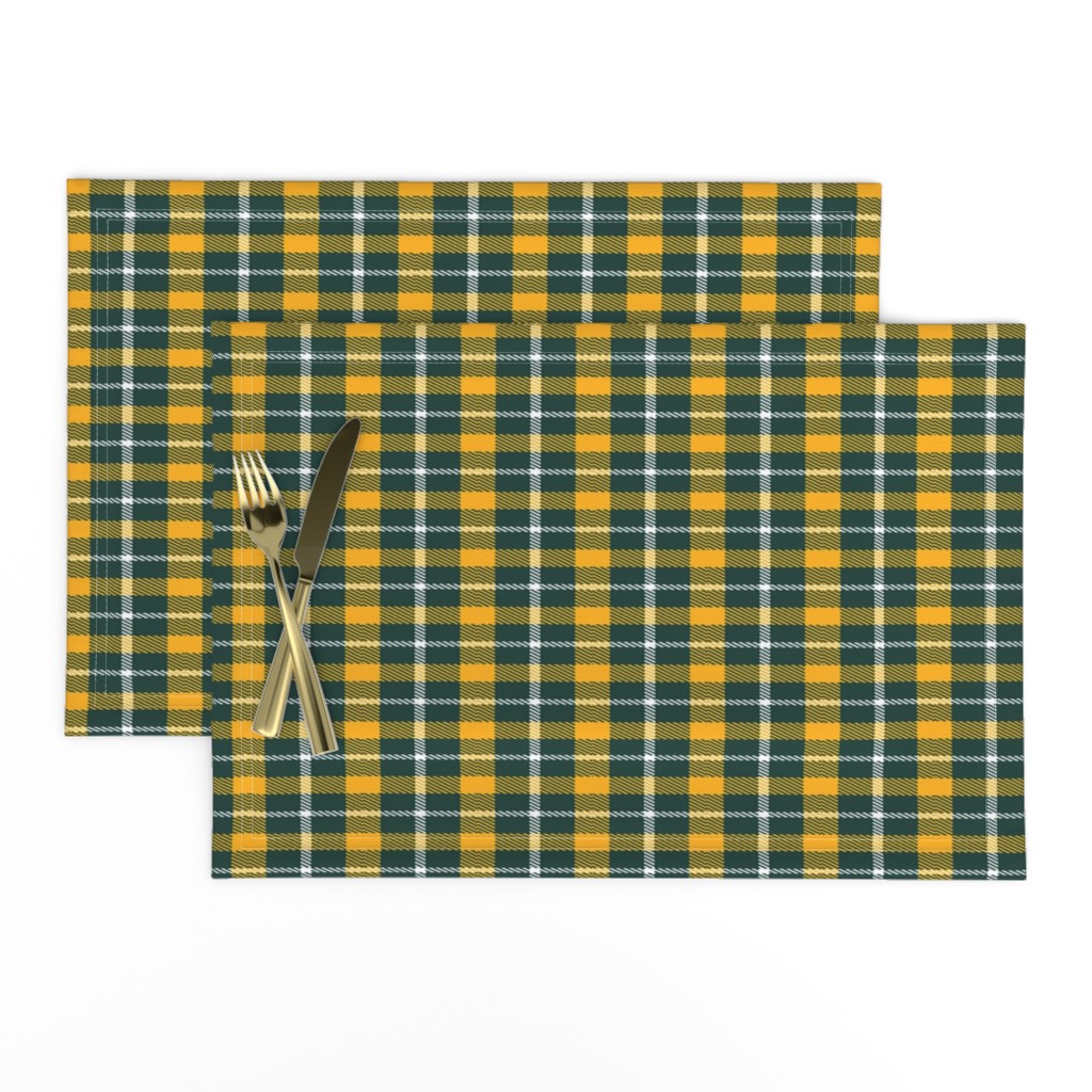 Plaid in Yellow Green and White