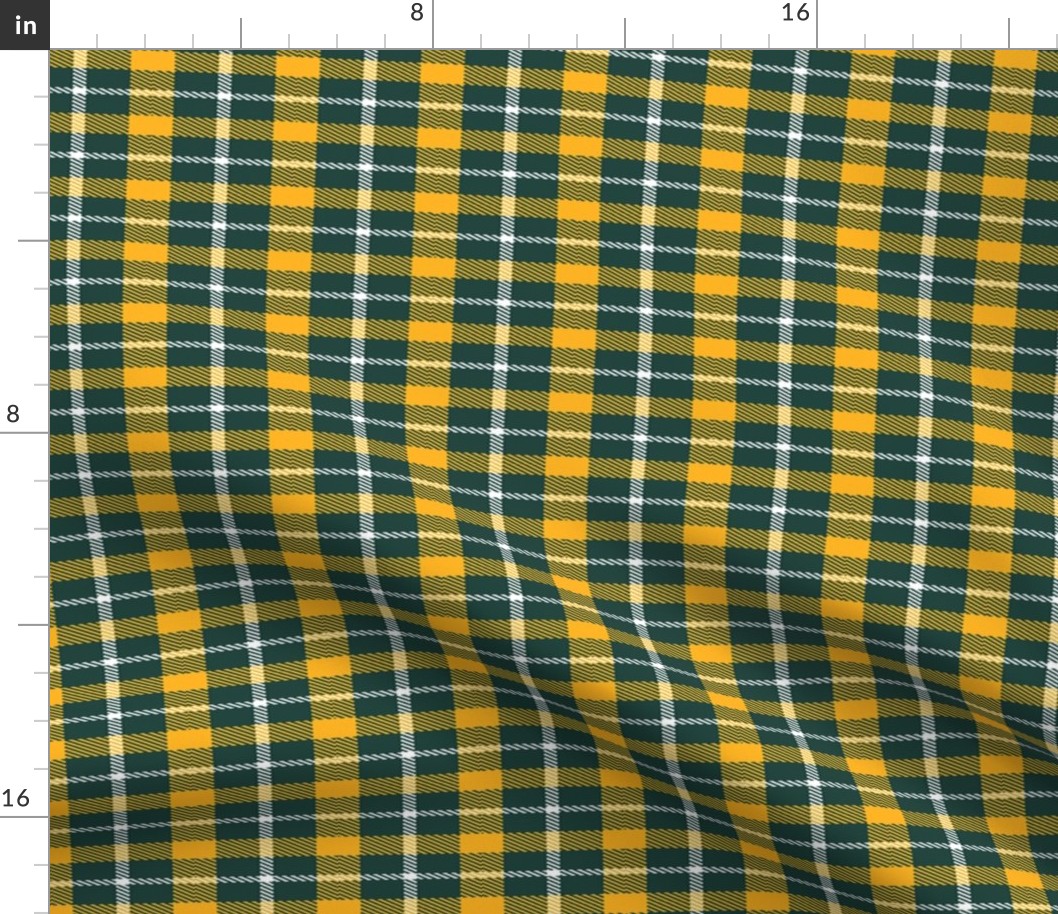 Plaid in Yellow Green and White